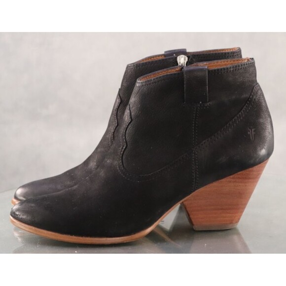 Frye Reina $220 Women's Side Zip Booties Boots Size 10 M Suede Black - Picture 2 of 13